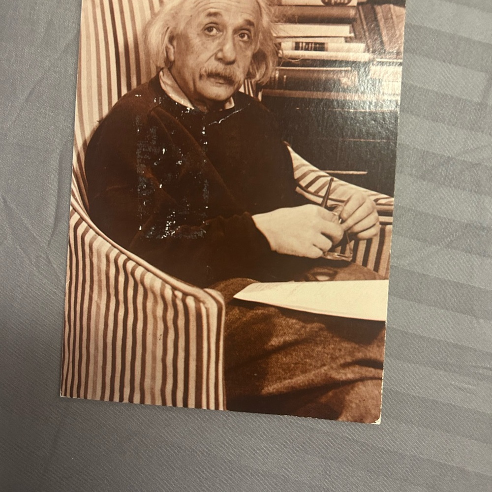 Vintage Sepia-Toned Einstein Photo postcard